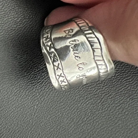 Silpada Engraved Silver Band Ring - Picture 1 of 3